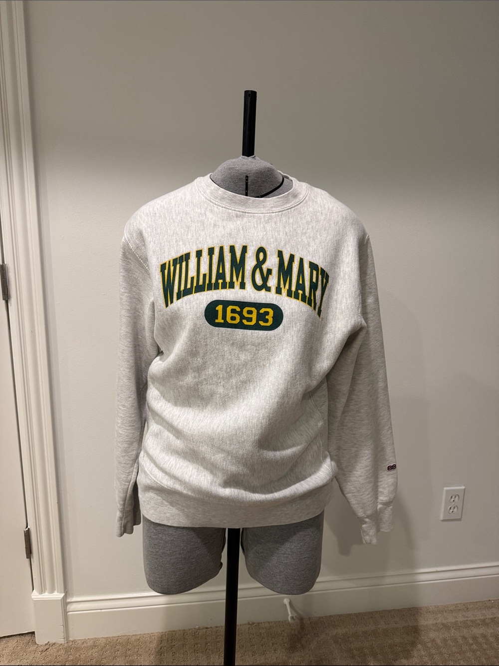 Gray William and Mary College Crewneck Sweatshirt